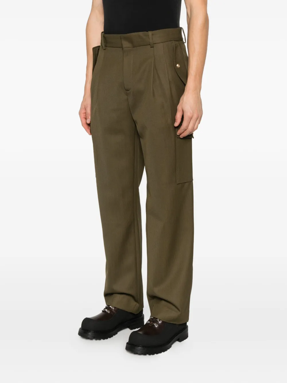 Drôle De Monsieur Wollen straight broek Bruin