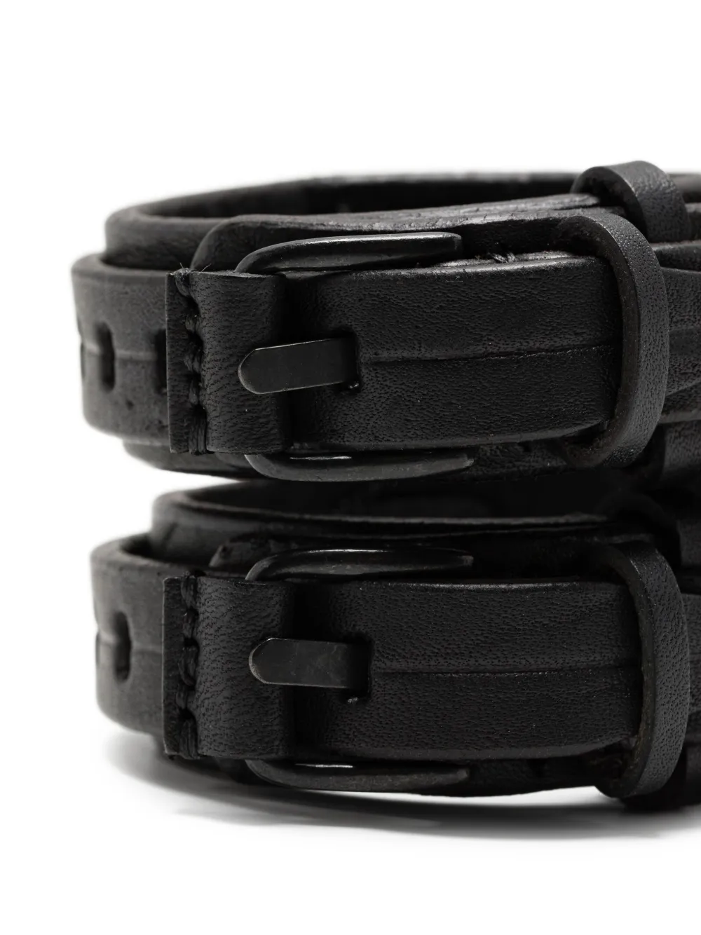 Julius ダブルベルト レザーブレスレット | ブラック | FARFETCH JP