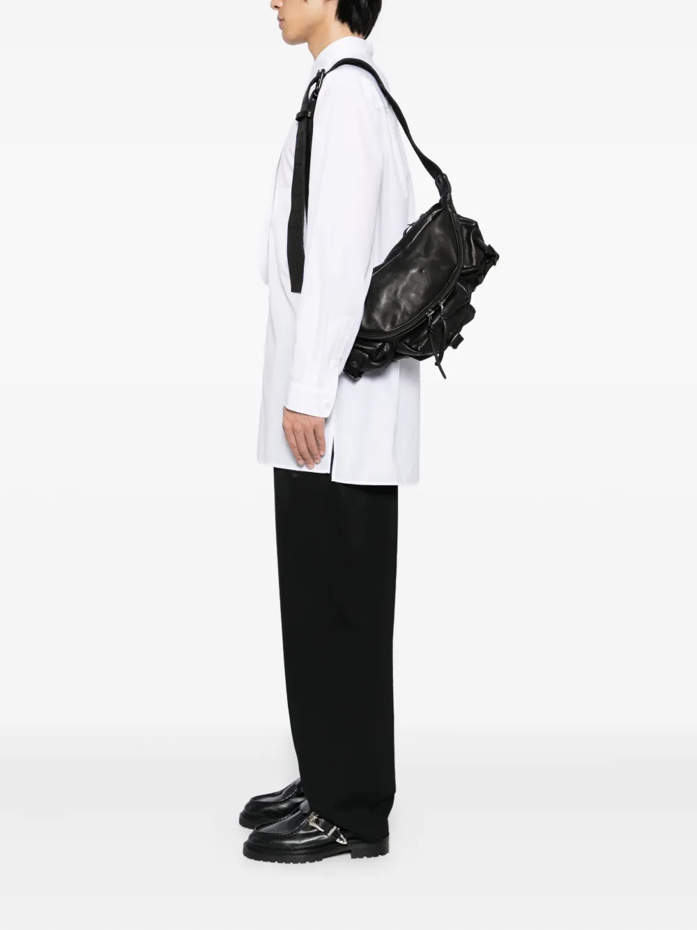 Yohji Yamamoto 3 Pin schoudertas - Zwart