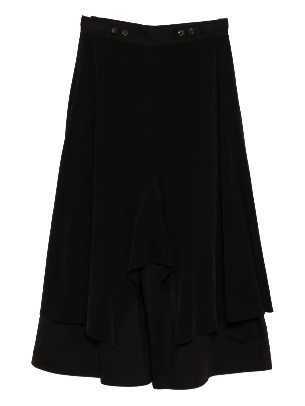 Yohji Yamamoto Twill gedrapeerde broek - Zwart