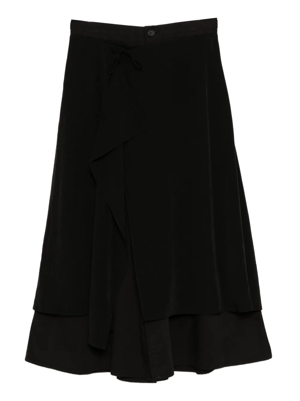 Yohji Yamamoto twill backside draped pants | Black | Image 1