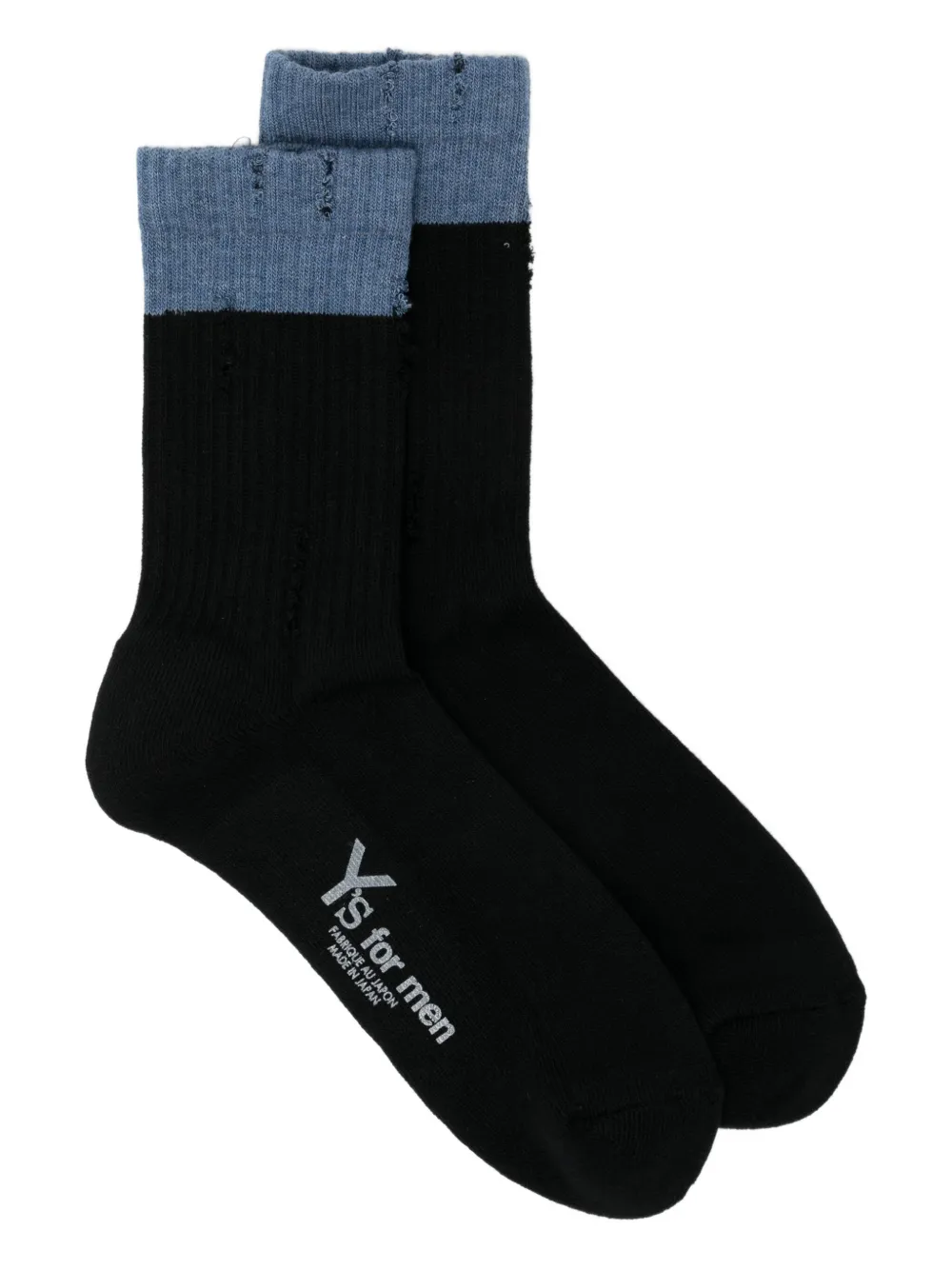 Yohji Yamamoto Ribbed Ankle Socks In Black