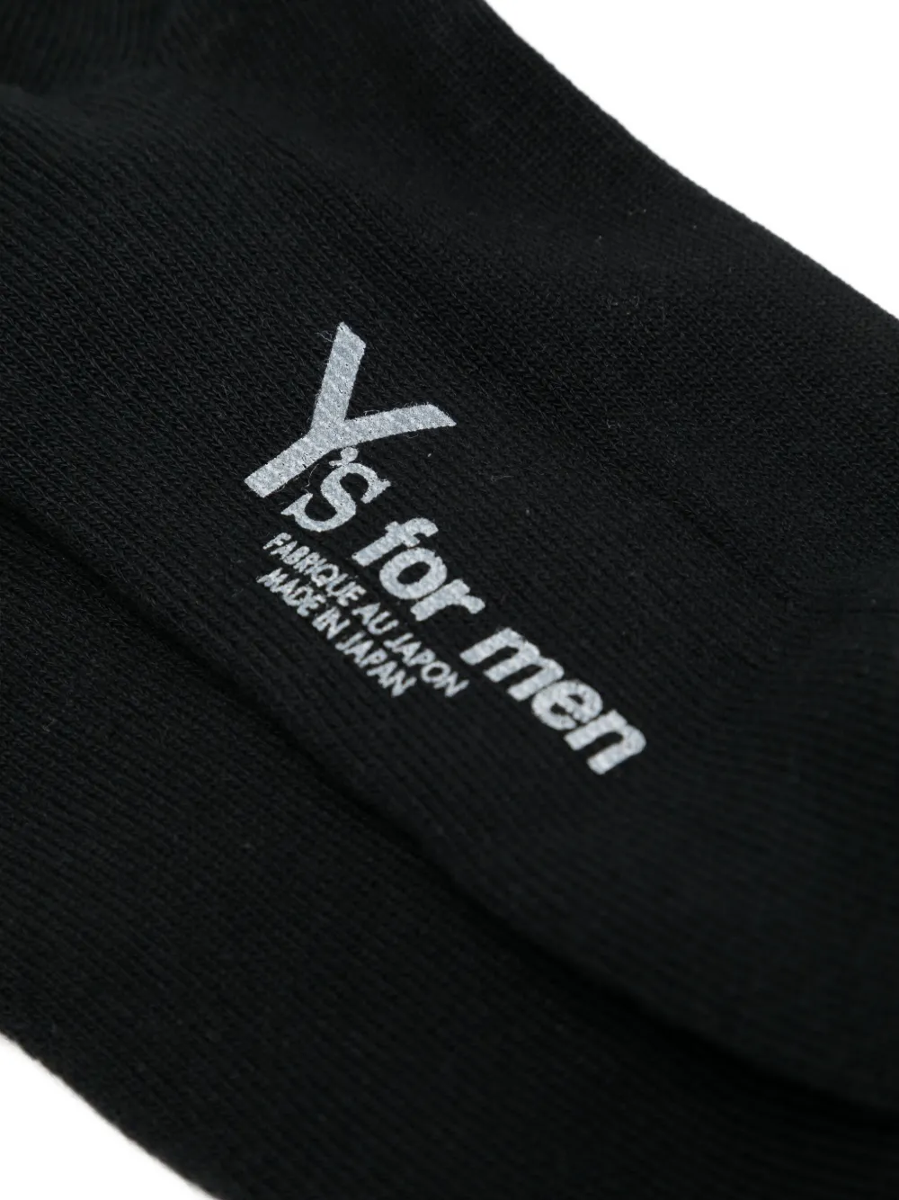 Yohji Yamamoto Ribbed Ankle Socks In Black
