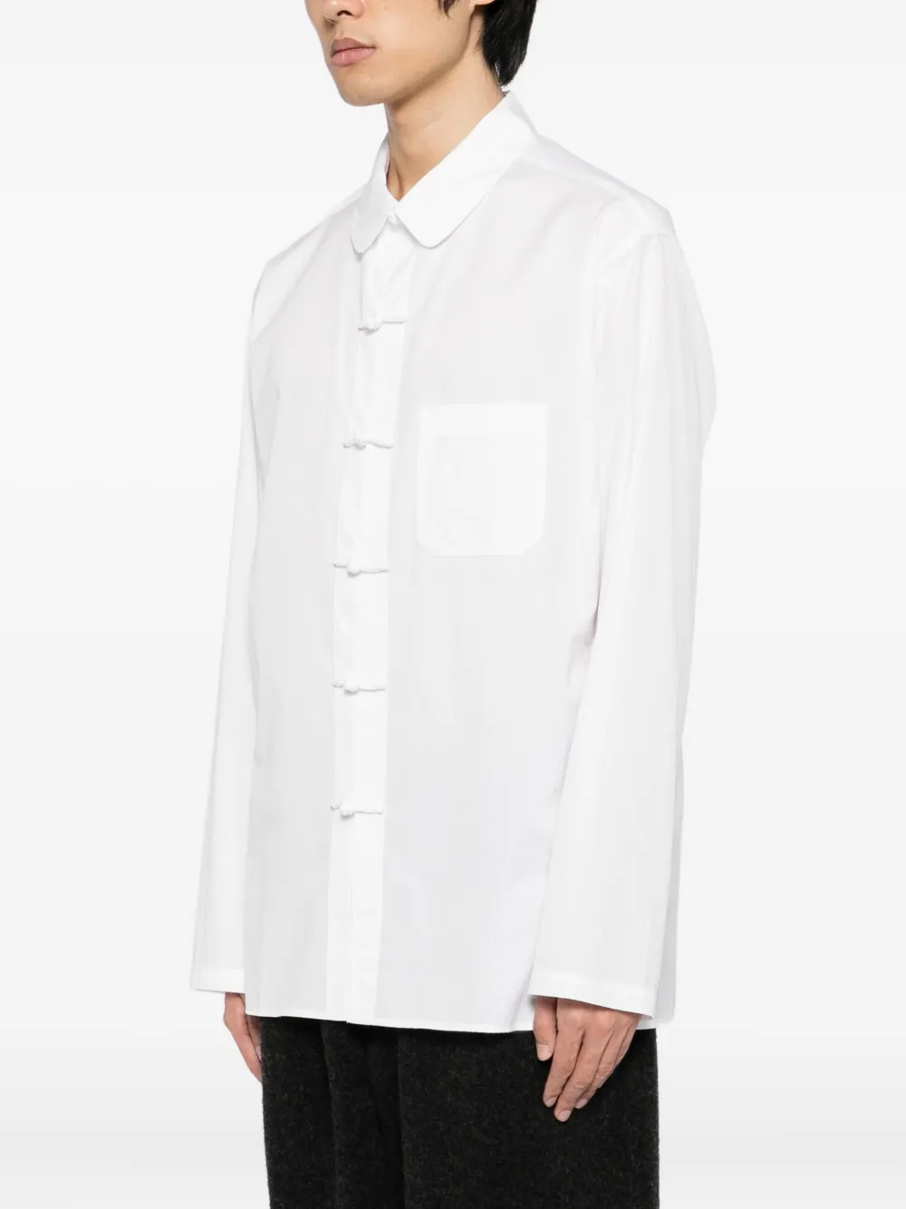 Yohji Yamamoto Button-up Long-sleeved Shirt In White