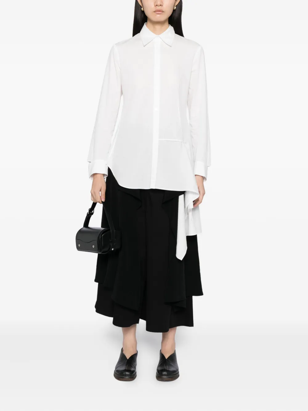 Yohji Yamamoto Asymmetrisches Langarmshirt In Neutral