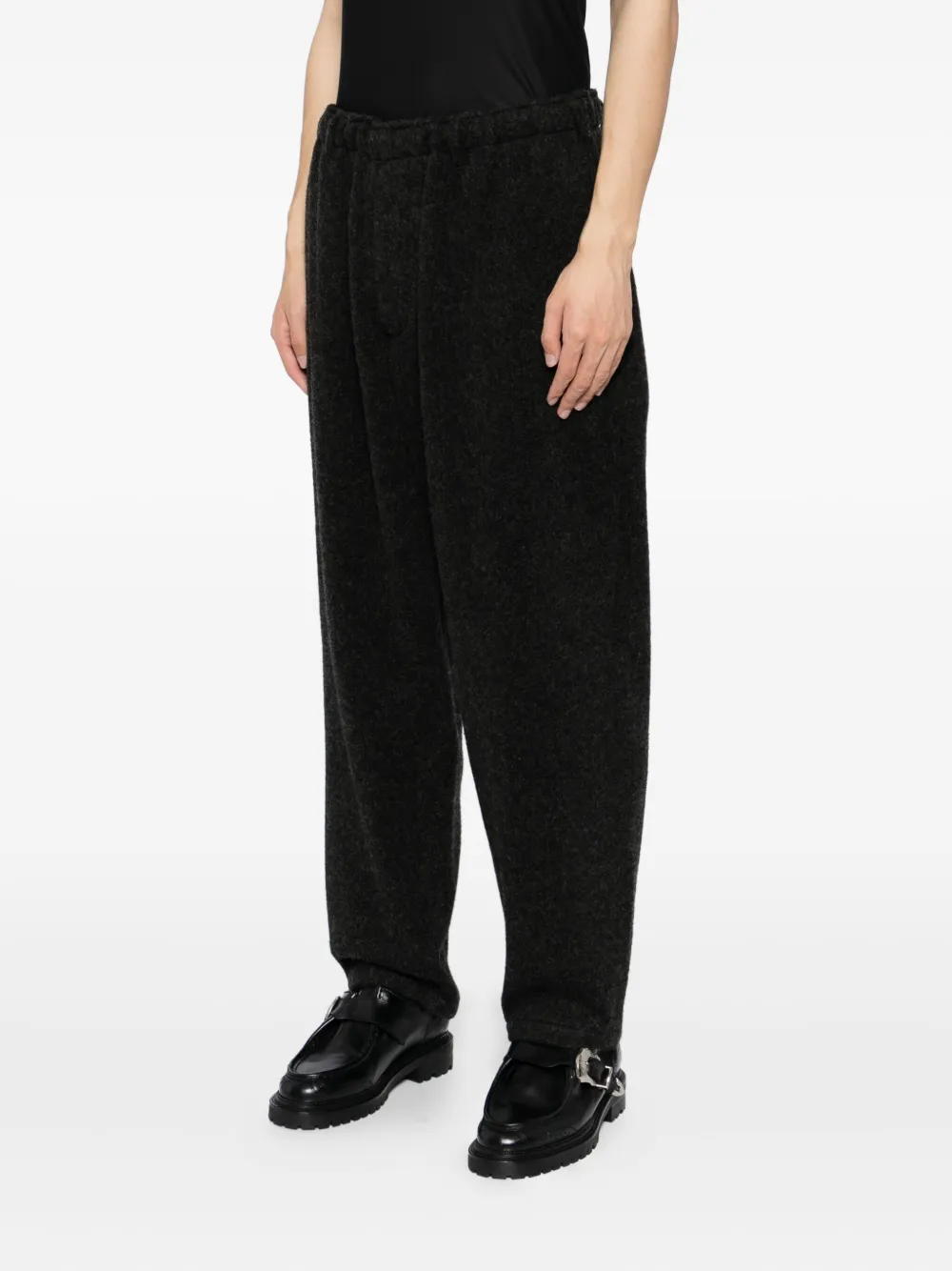Yohji Yamamoto Drawstring Tapered Trousers In Black