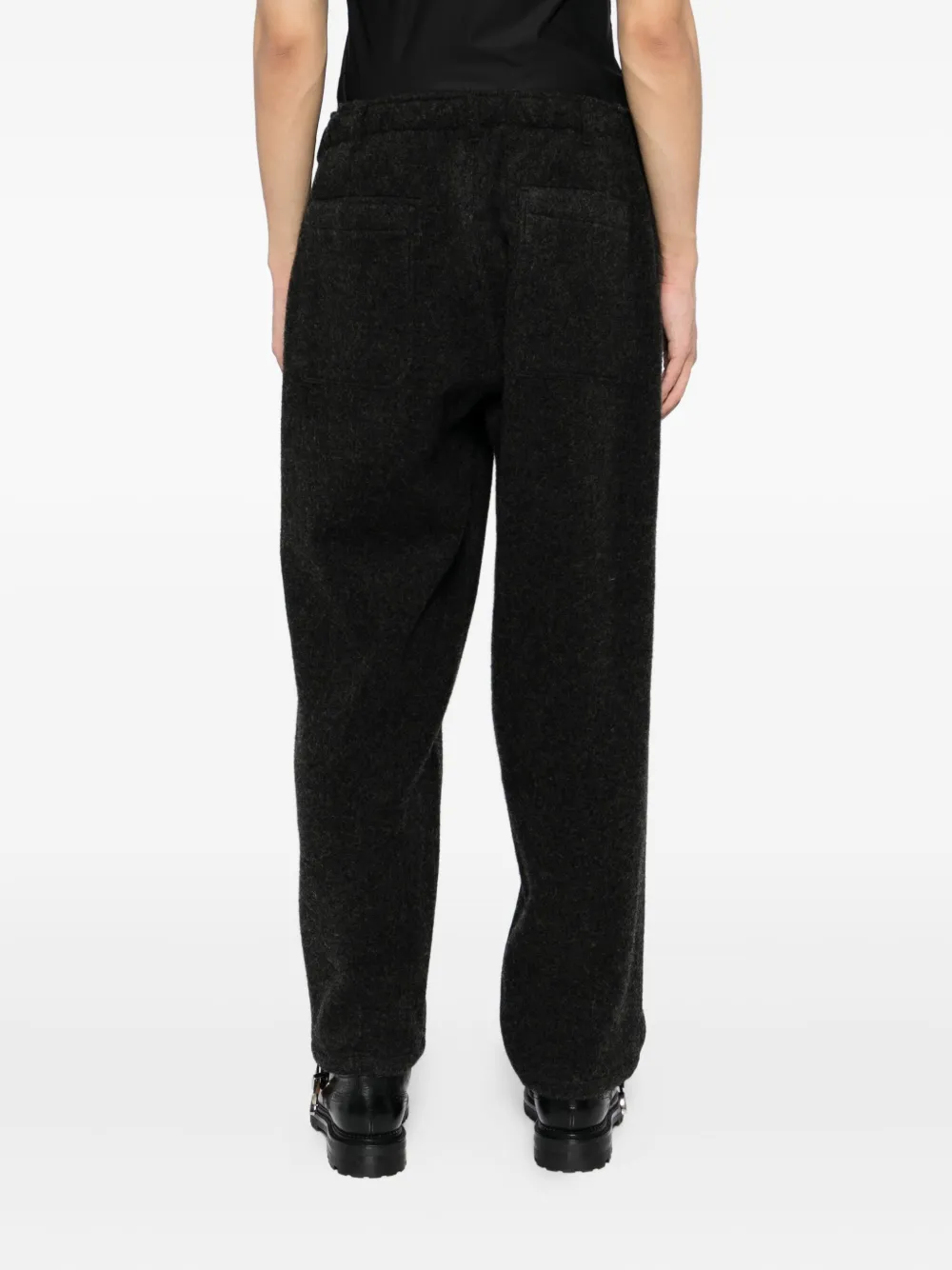 Yohji Yamamoto Drawstring Tapered Trousers In Black