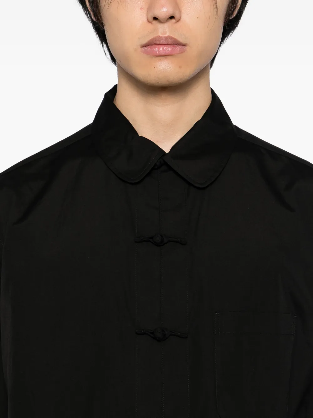 Yohji Yamamoto Button-up Long-sleeved Shirt In Black