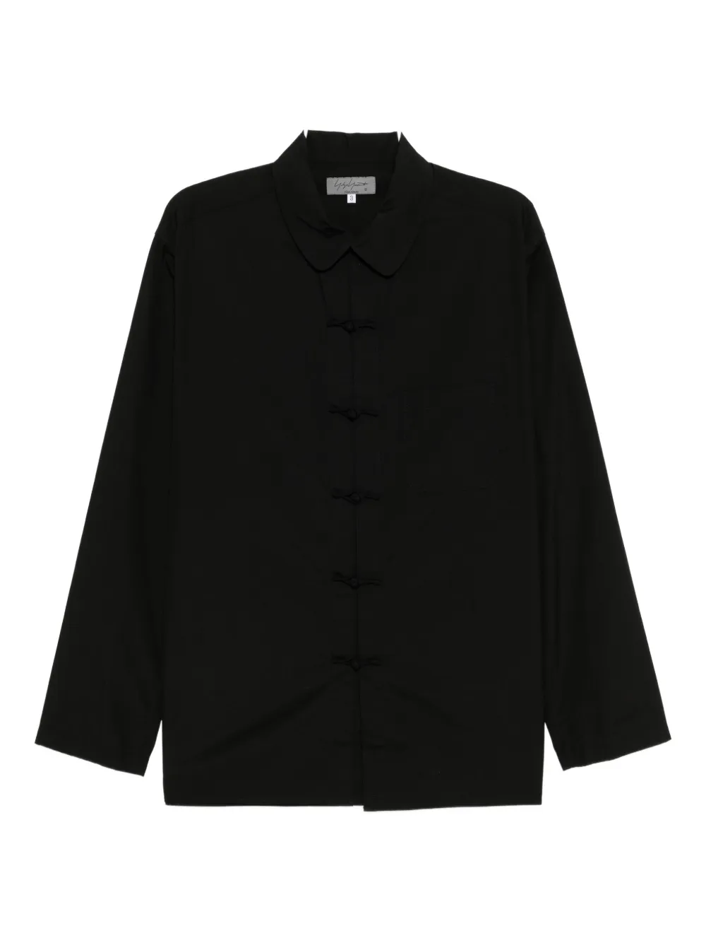 Yohji Yamamoto Button-up Long-sleeved Shirt In Black