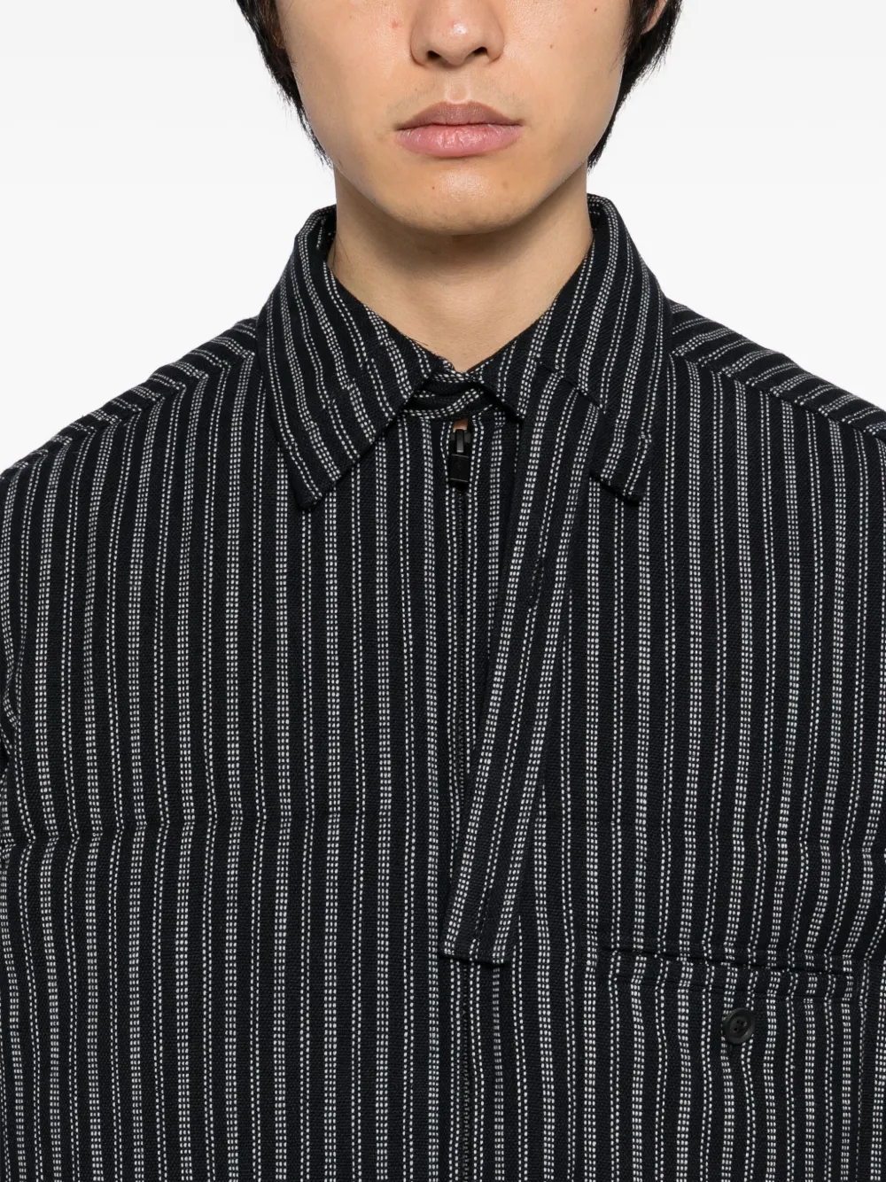 Yohji Yamamoto Gestreepte jas Blauw