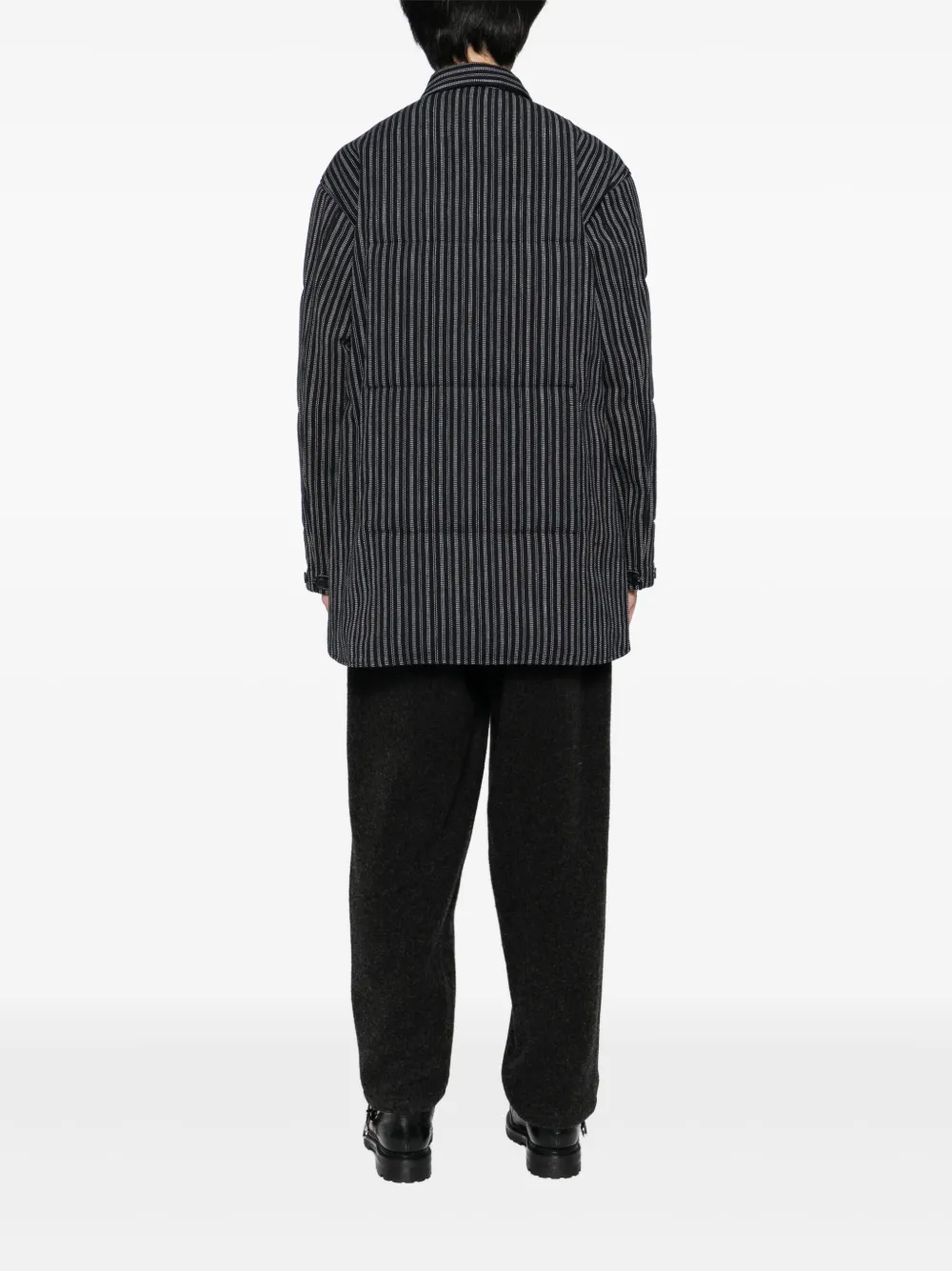 Yohji Yamamoto Gestreepte jas Blauw