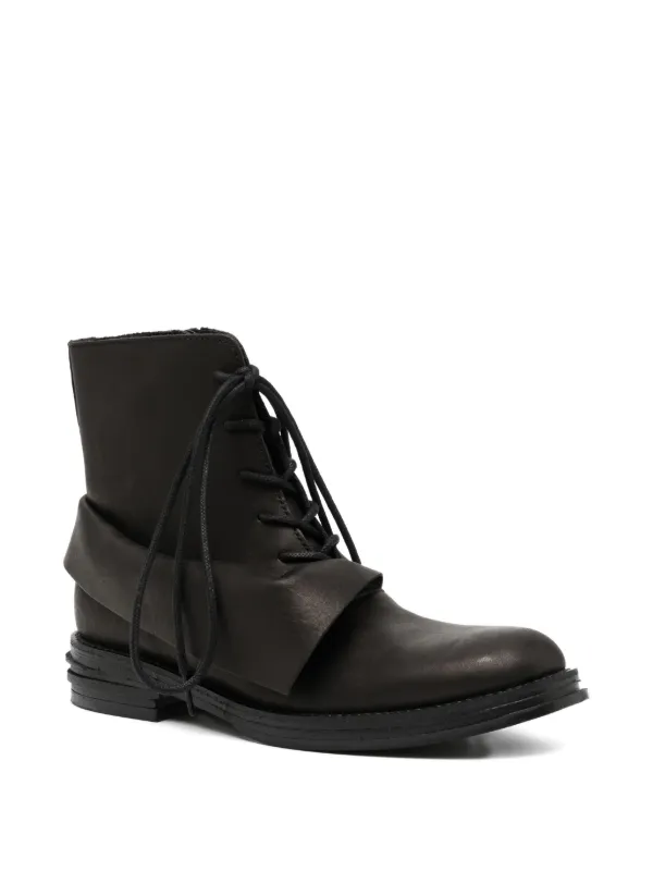 Yohji Yamamoto Draped Leather Boots | Black | FARFETCH