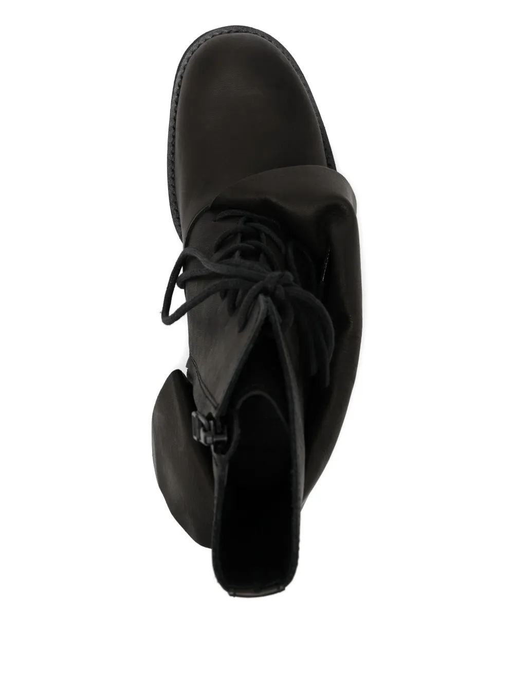 Yohji Yamamoto Draped Leather Boots In Black