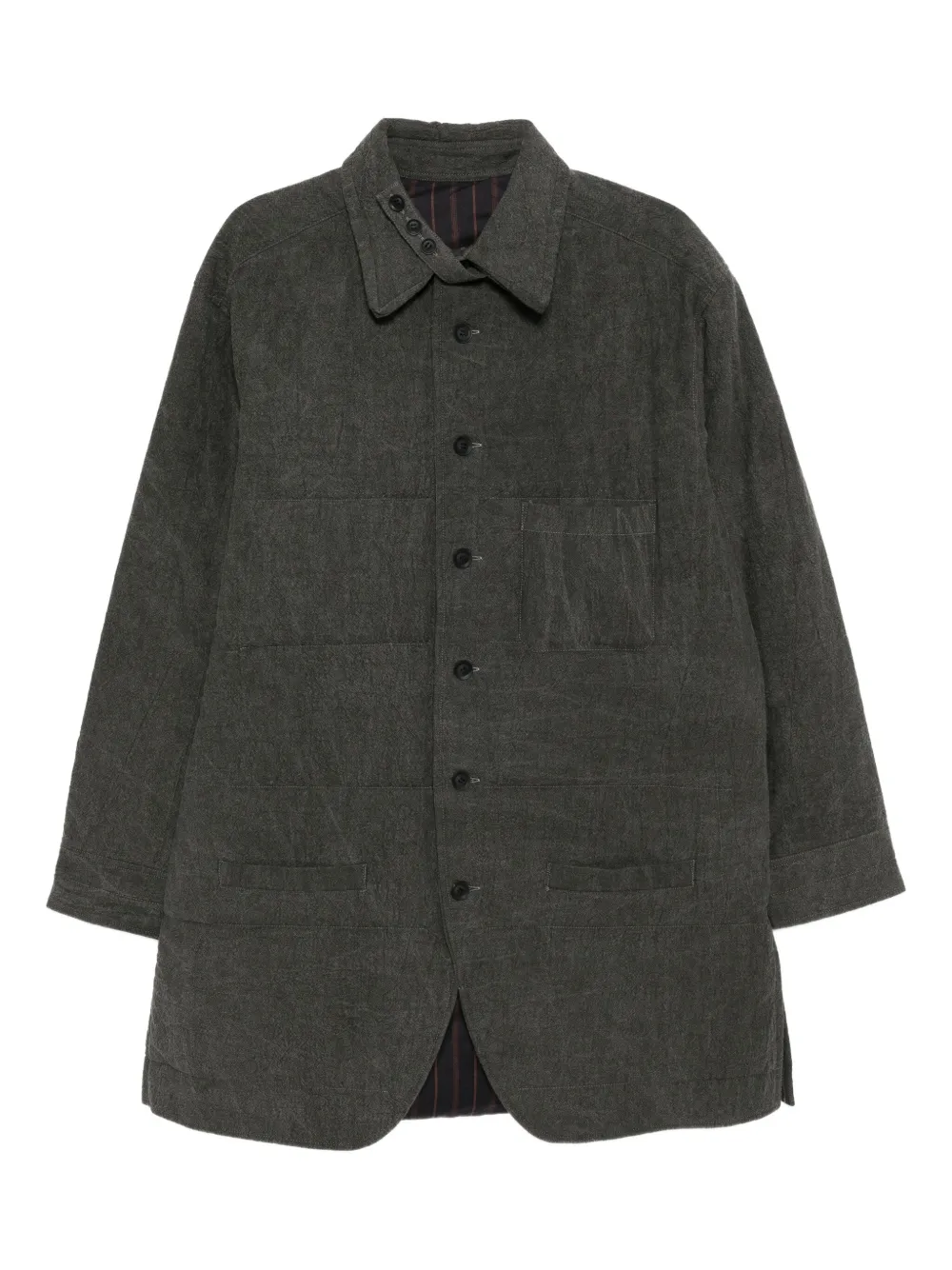 Yohji Yamamoto chamarra capitonada con cuello | gris | Image 1