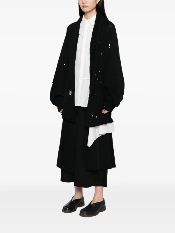 Yohji Yamamoto Distressed Cardigan Black FARFETCH IN