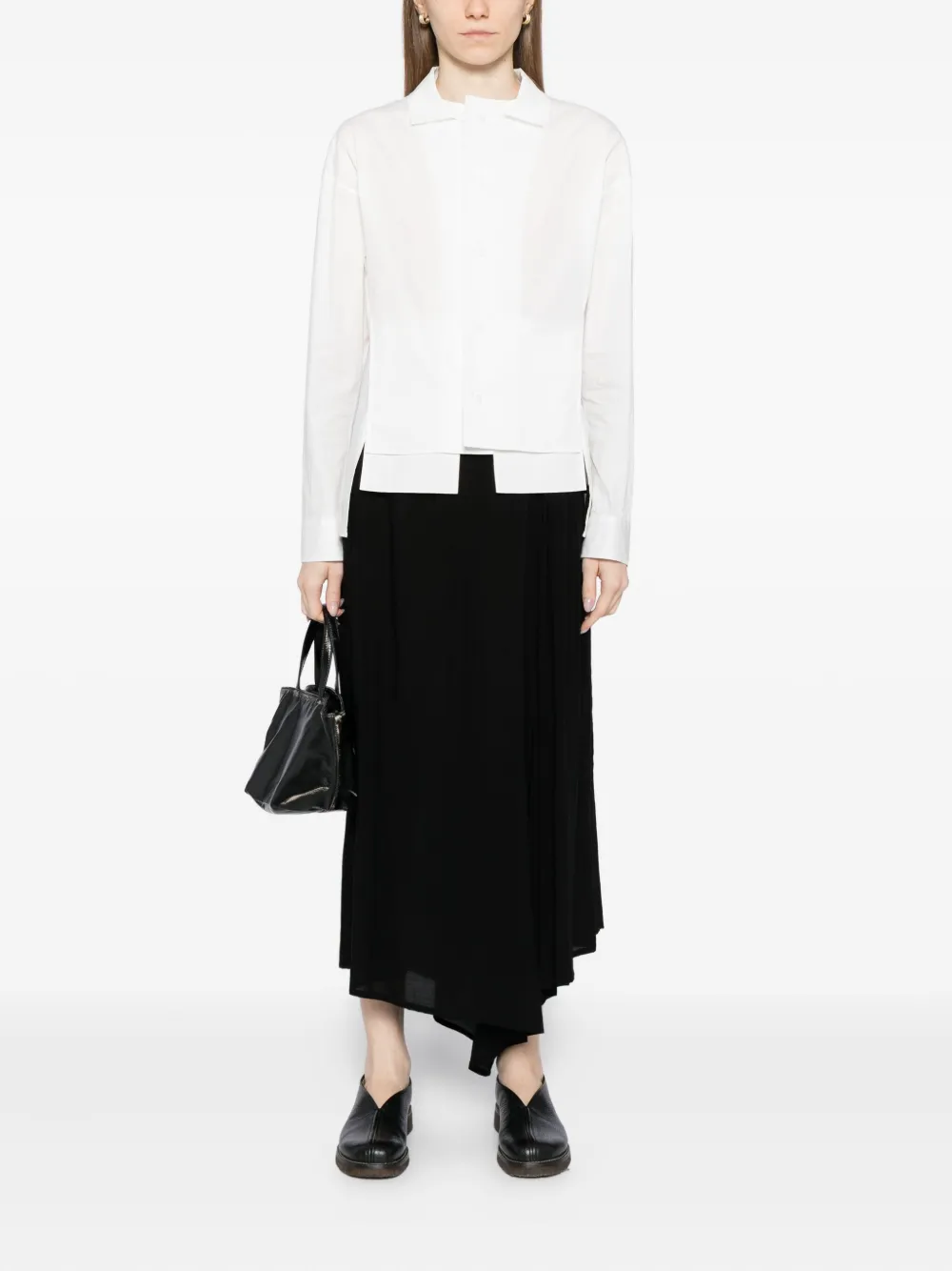 Yohji Yamamoto layered cotton shirt - Wit
