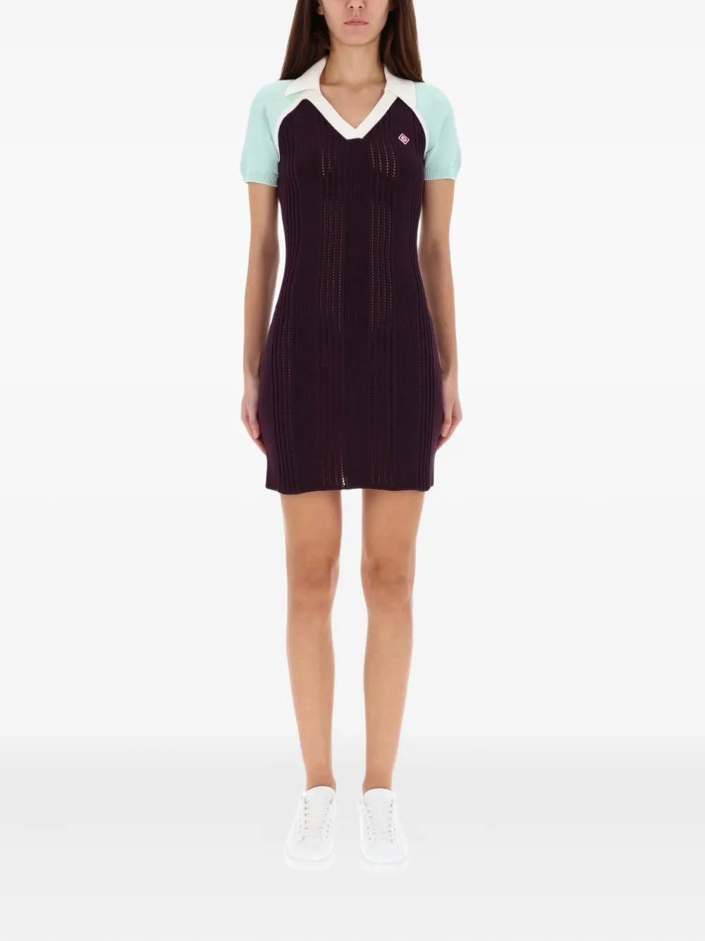 Casablanca polo logo dress - Paars