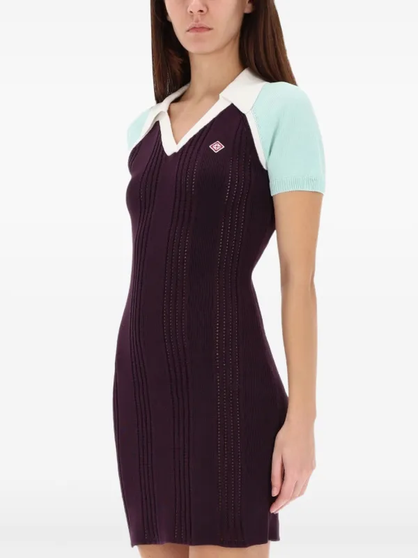 Casablanca Polo Logo Dress in Purple