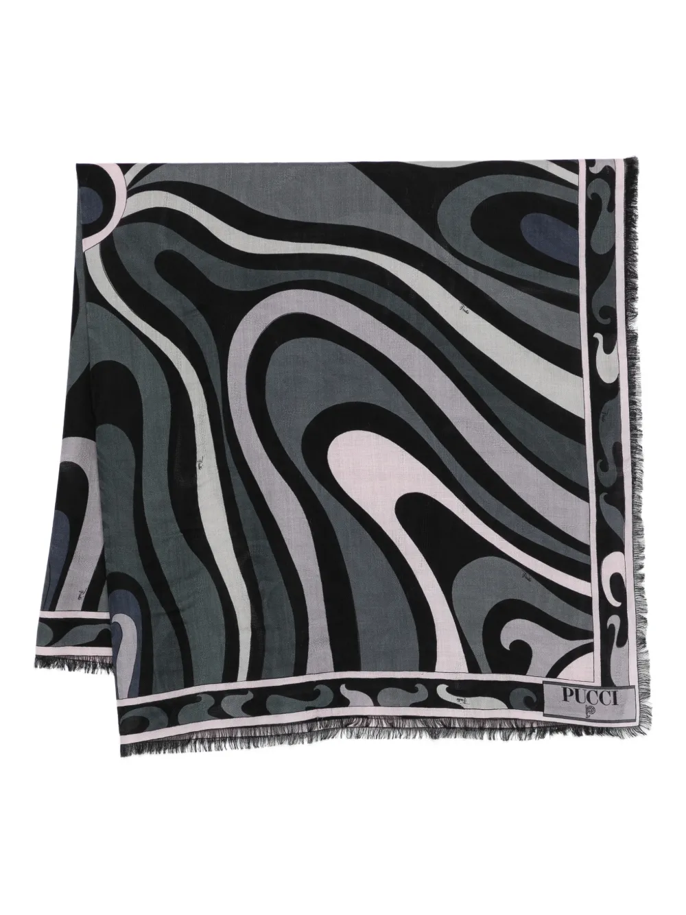 Pucci Fringed Scarf In Black