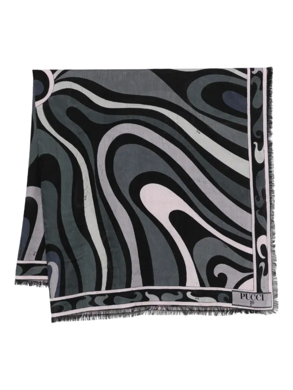 Pucci Fringed Scarf in Black