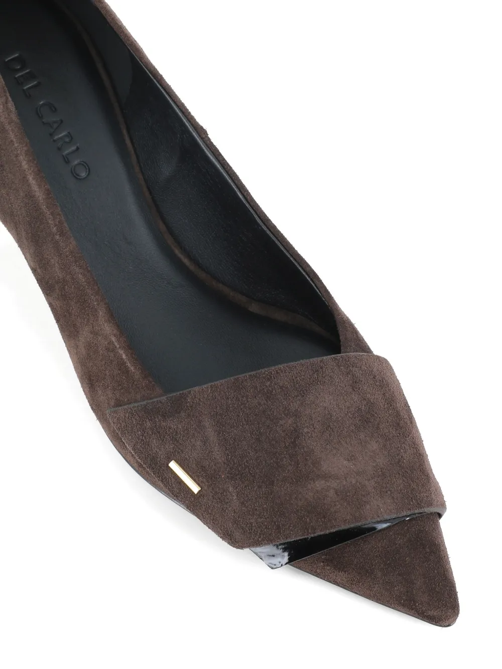 Del Carlo 55mm Pointed Toe Suede Pumps In Brown