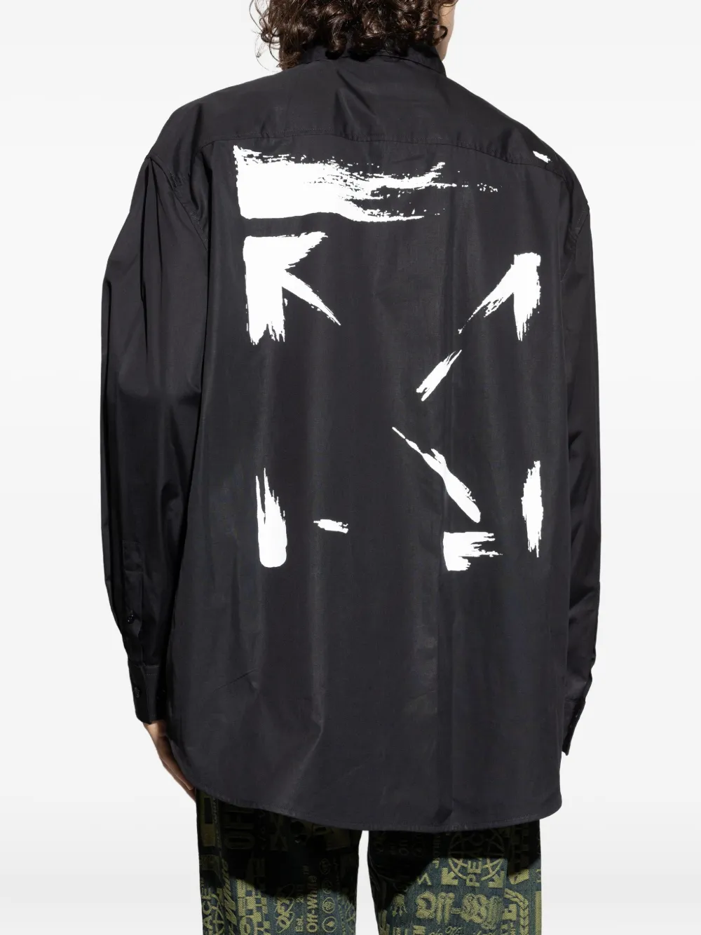 Off-White Katoenen overhemd met Arrows-print Zwart