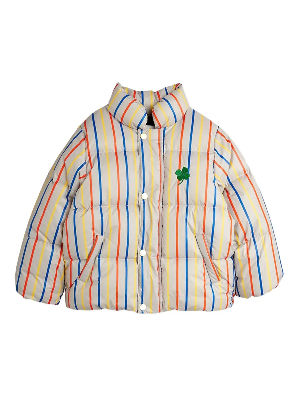 Mini Rodini striped clover jacket | Neutrals | Image 1