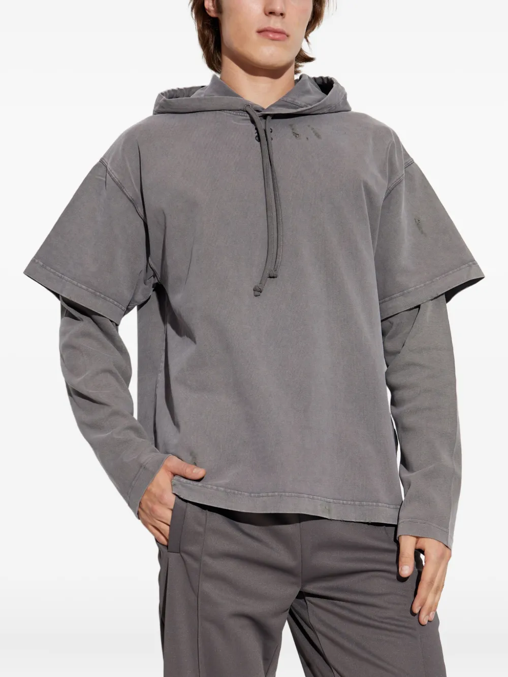 Palm Angels Gelaagde hoodie Grijs