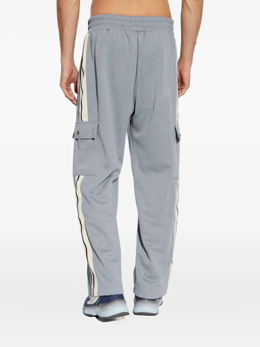 Palm Angels Stripe Track Pants In Gray