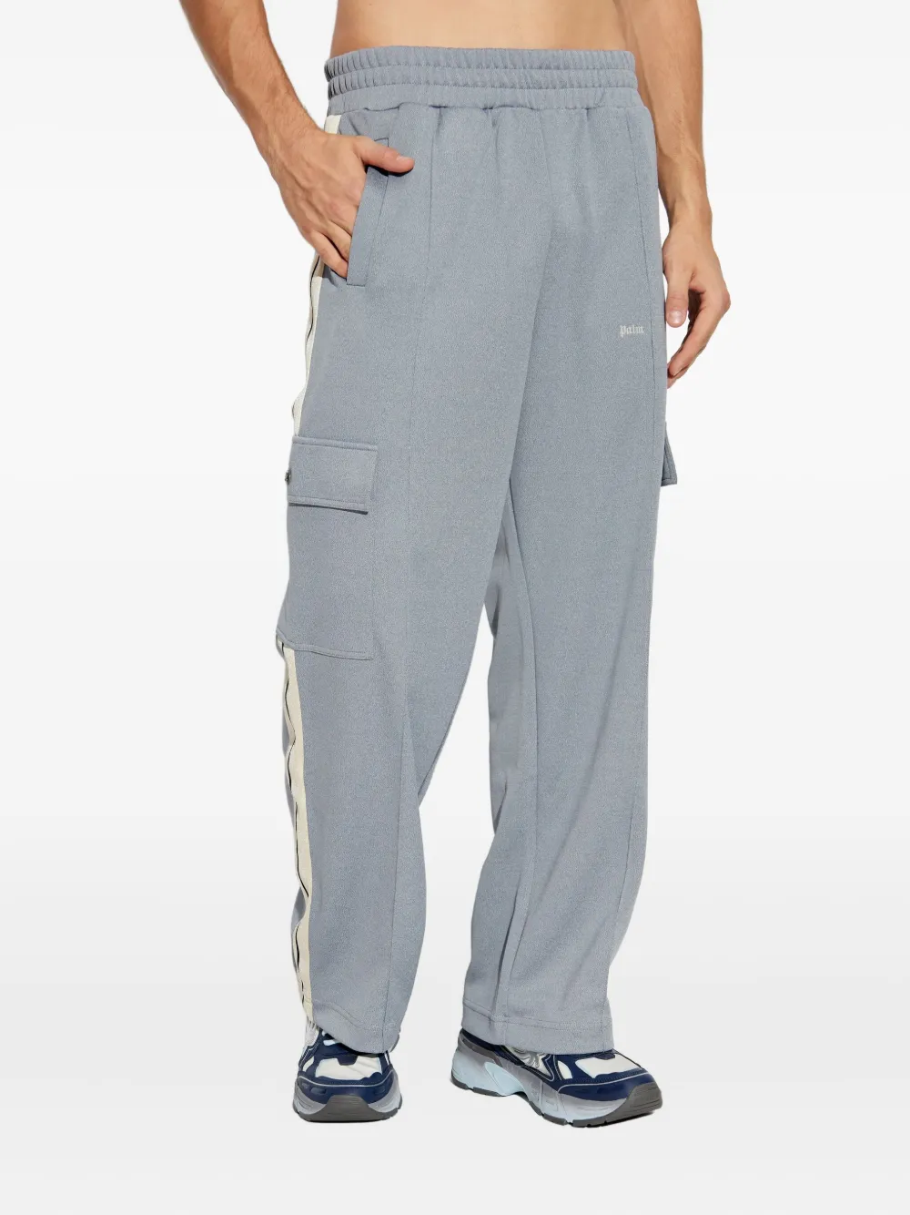 Palm Angels Stripe Track Pants In Gray