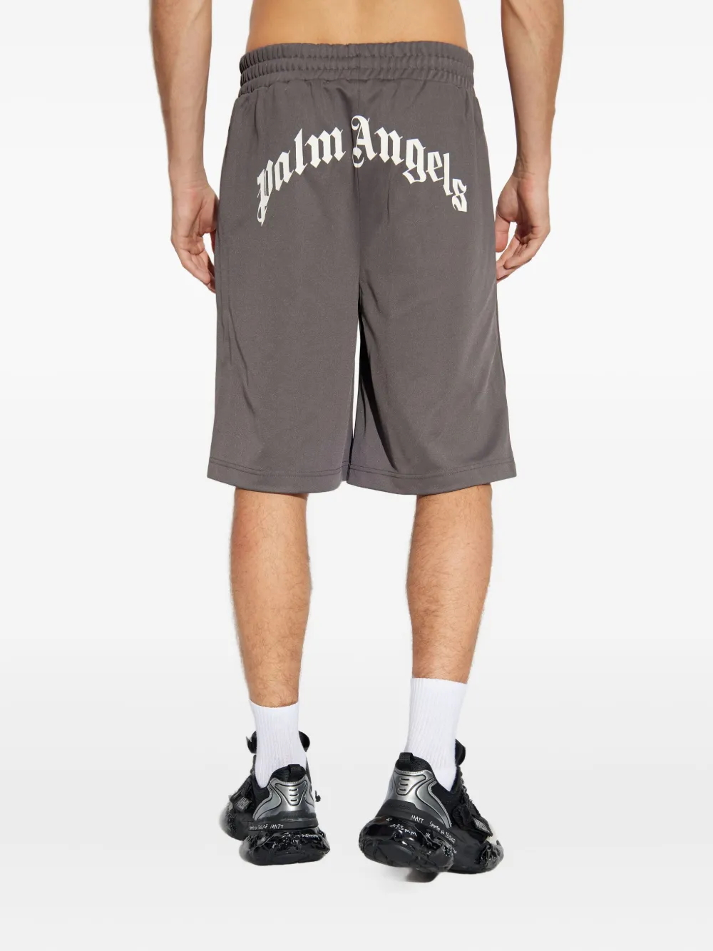 Palm Angels Shorts met logo Grijs