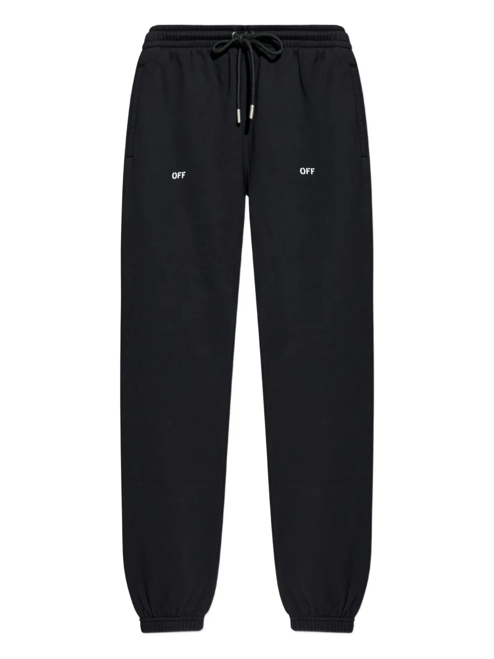 Off-white Stencil Arrow Drawstring Track Pants In Black