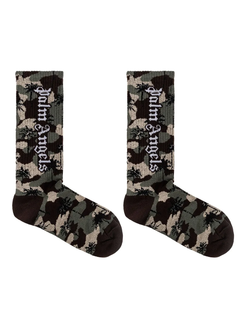 Palm Angels Kids Sokken met camouflageprint en logoprint Groen