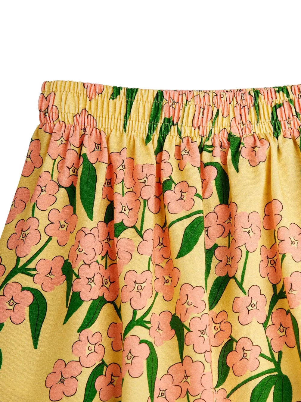 Mini Rodini Elastische rok met bloemenprint Geel