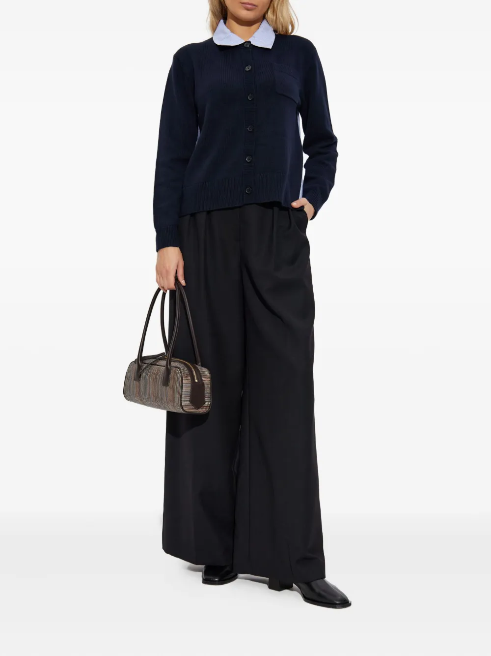 Ps By Paul Smith Buttoned Pocket Cardigan In Blue