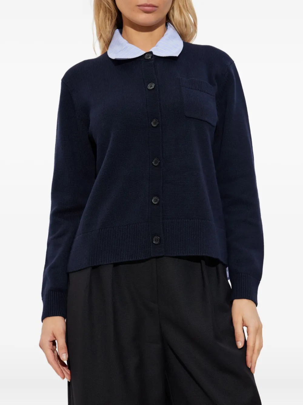 Ps By Paul Smith Buttoned Pocket Cardigan In Blue