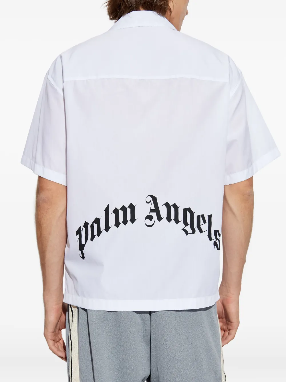 Palm Angels Overhemd met opgestikte zak en korte mouwen Wit