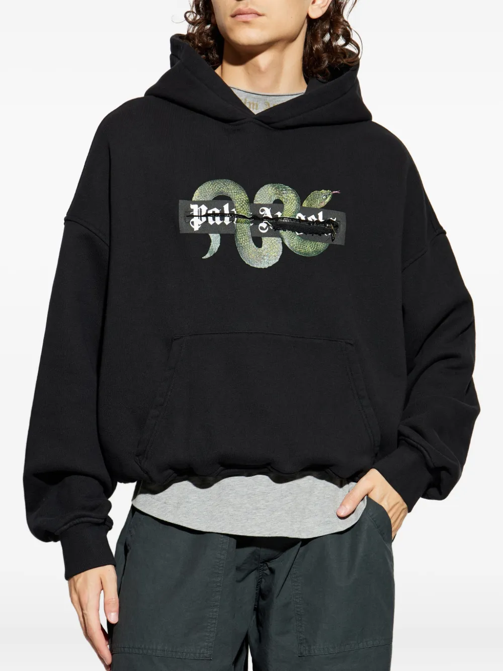 Palm Angels Hoodie met grafische print Zwart