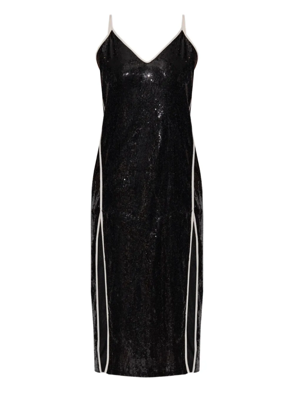 Palm Angels Sequinned Split-detail Mini Dress In Black