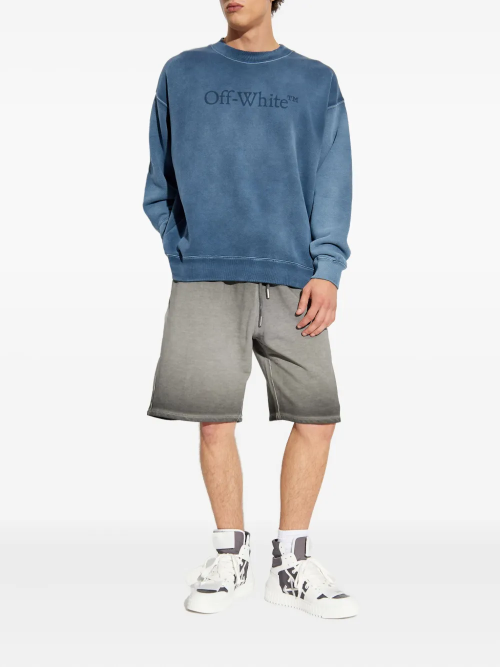 Off-White Sweater met logodetail en lange mouwen - Blauw