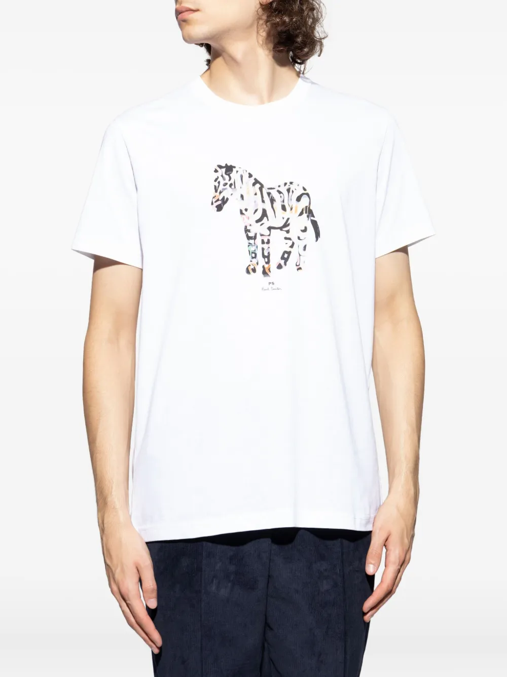 Ps By Paul Smith Zebra Print T-shirt In White