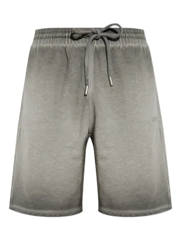 Off-White Drawstring Cotton Track Shorts Grey FARFETCH IN