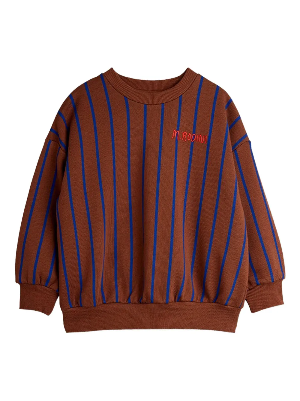 Mini Rodini striped embroidered top | Brown | Image 1