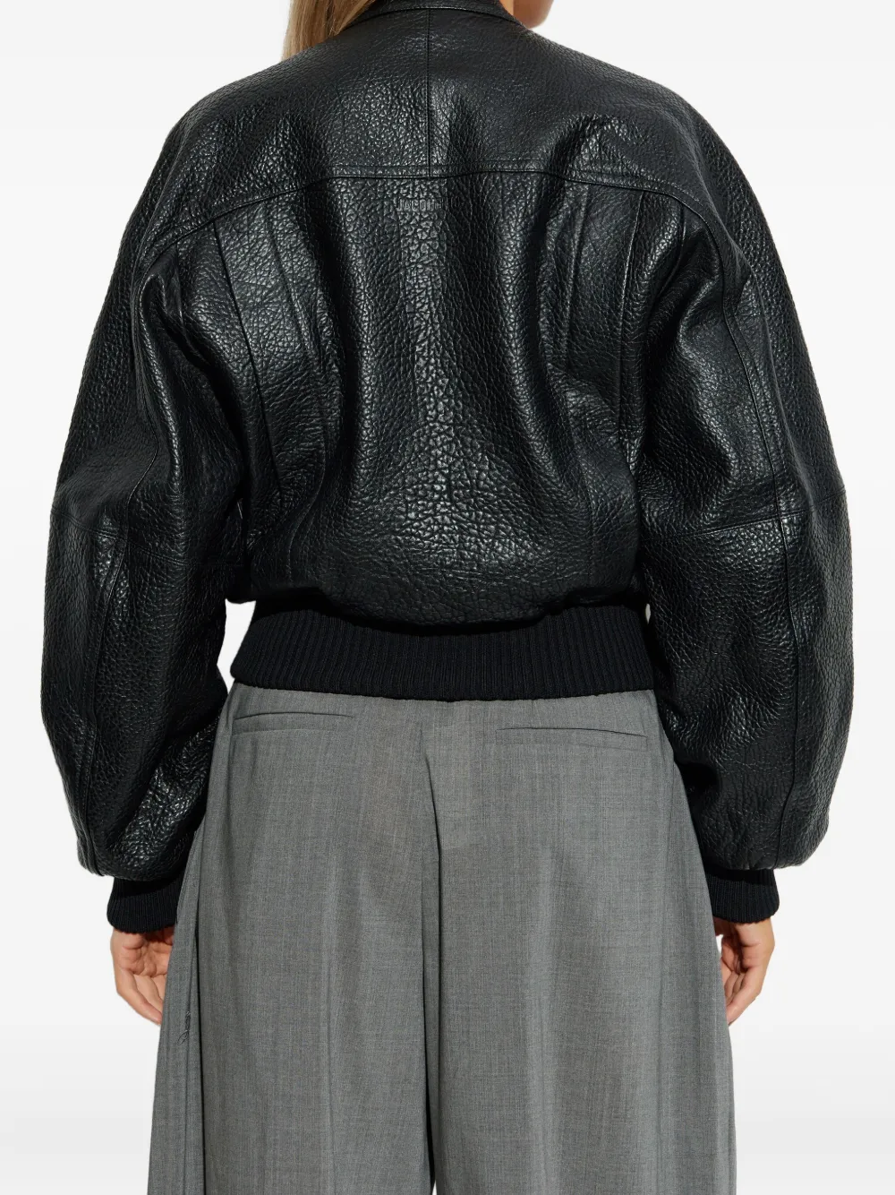 Jacquemus Women Black Grained Lambskin Leather The Tore Jacket In Multi