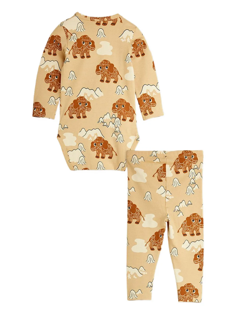 Mini Rodini Long-sleeved Patterned Babywear In Brown