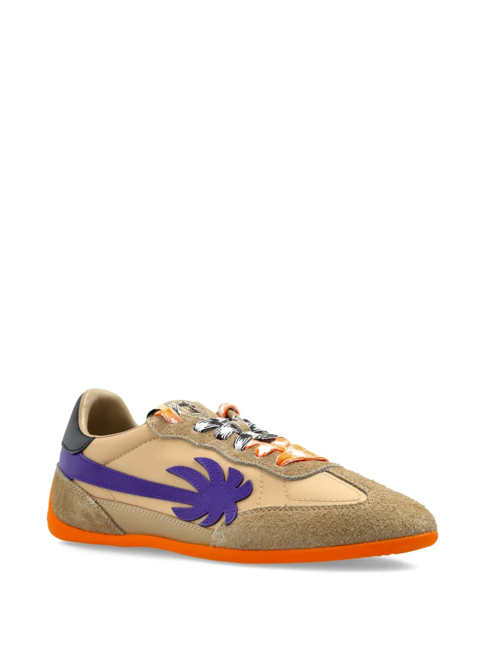 Palm Angels Palm Tree Appliqué Sneakers In Neutral