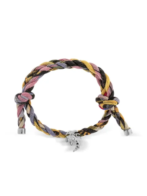 Palm Angels logo-charm braided bracelet