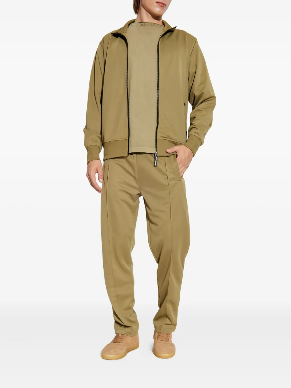 Palm Angels Sweater met rits en hoge hals - Groen