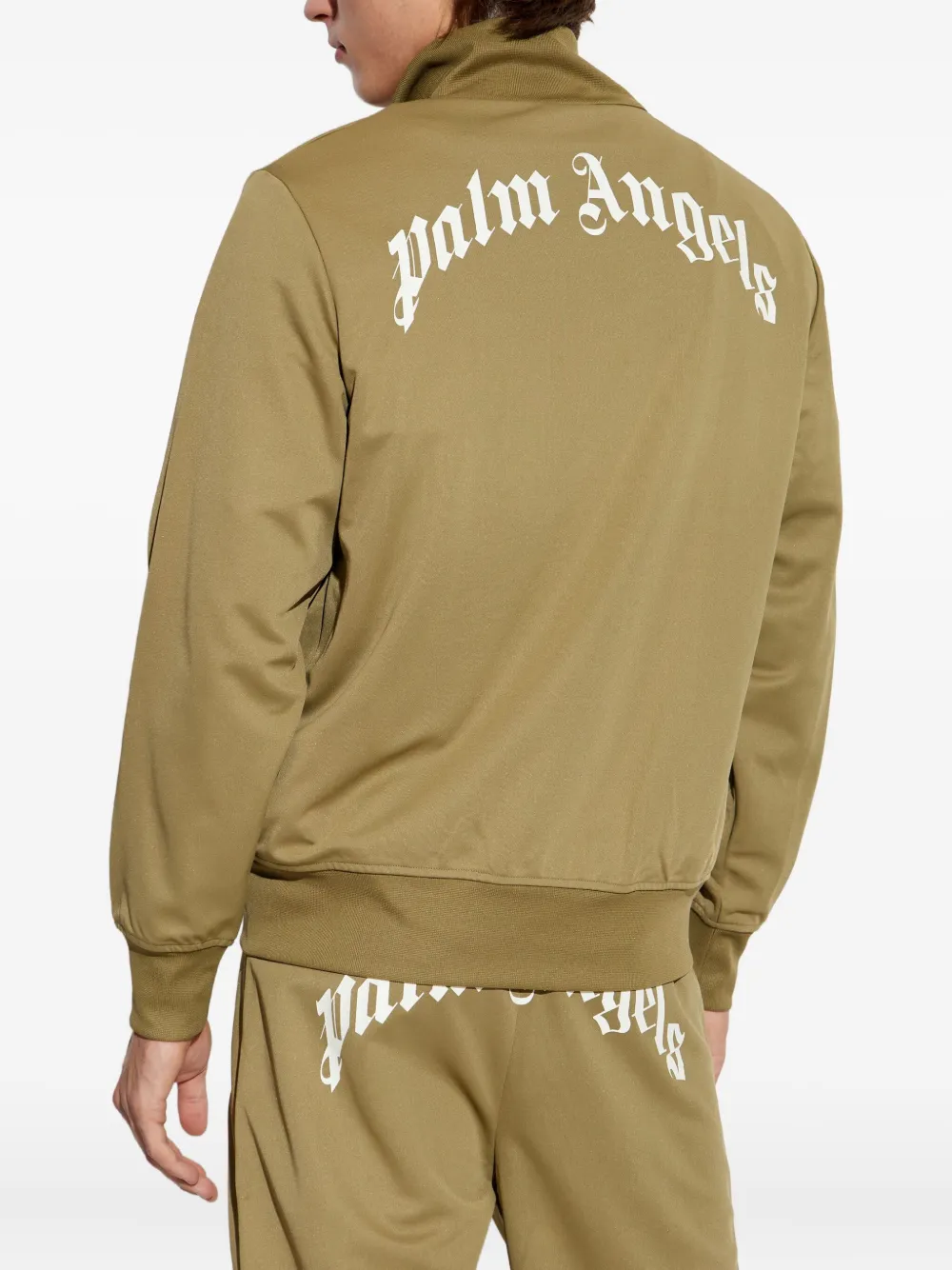 Palm Angels Sweater met rits en hoge hals Groen