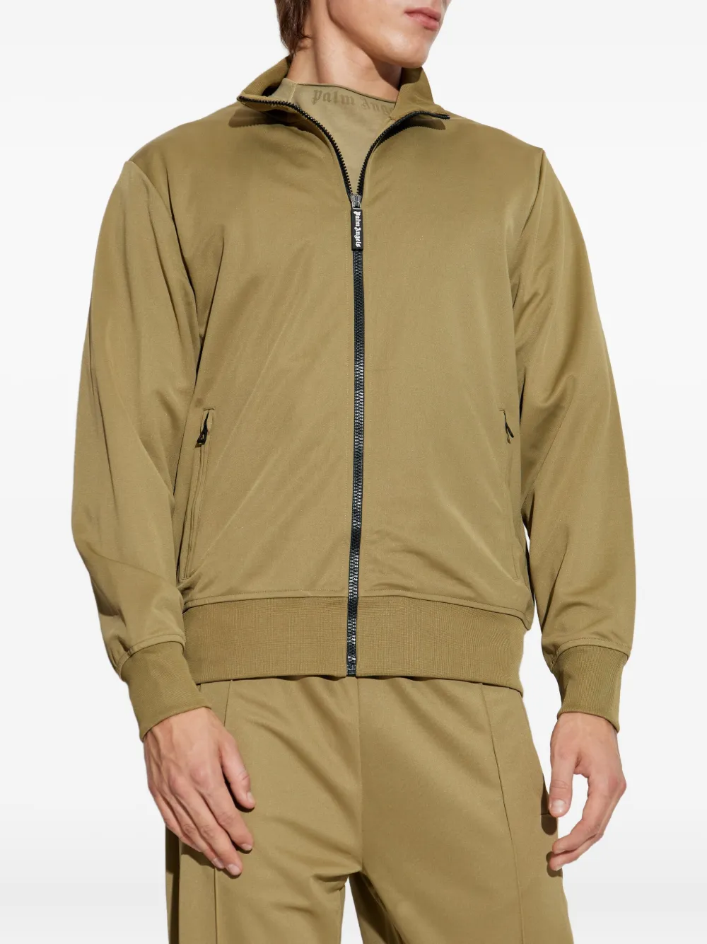 Palm Angels Sweater met rits en hoge hals Groen